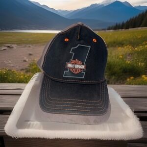 Harley-Davidson Men's #1 Bar‎ & Shorld Colorblocked Baseball Cap Black Biker Hat